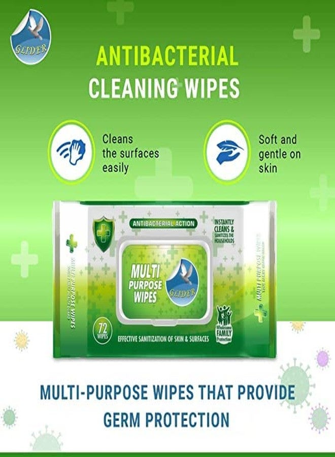 Glider Multipurpose Skin and Surface Wipes with Flip-top (Pack of 1 (72 Wipes)) - Image 4