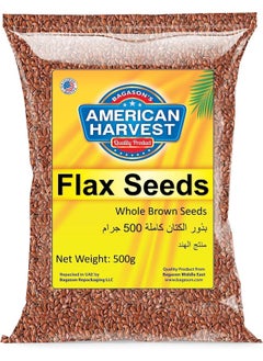 American Harvest American Harvest Flax Seeds 500 gm | Wholegrain Natural Brown Seeds | Gluten Free Superfood  - Image 1