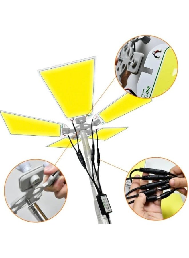 360 مجموعة مصباح صيد LED بزاوية 360 درجة مع جهاز تحكم عن بعد، عمود تلسكوبي، حقيبة حمل، ومحول سيارة 12 فولت - Image 2