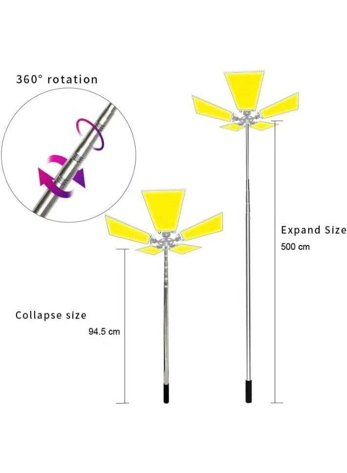360 مجموعة مصباح صيد LED بزاوية 360 درجة مع جهاز تحكم عن بعد، عمود تلسكوبي، حقيبة حمل، ومحول سيارة 12 فولت - Image 3