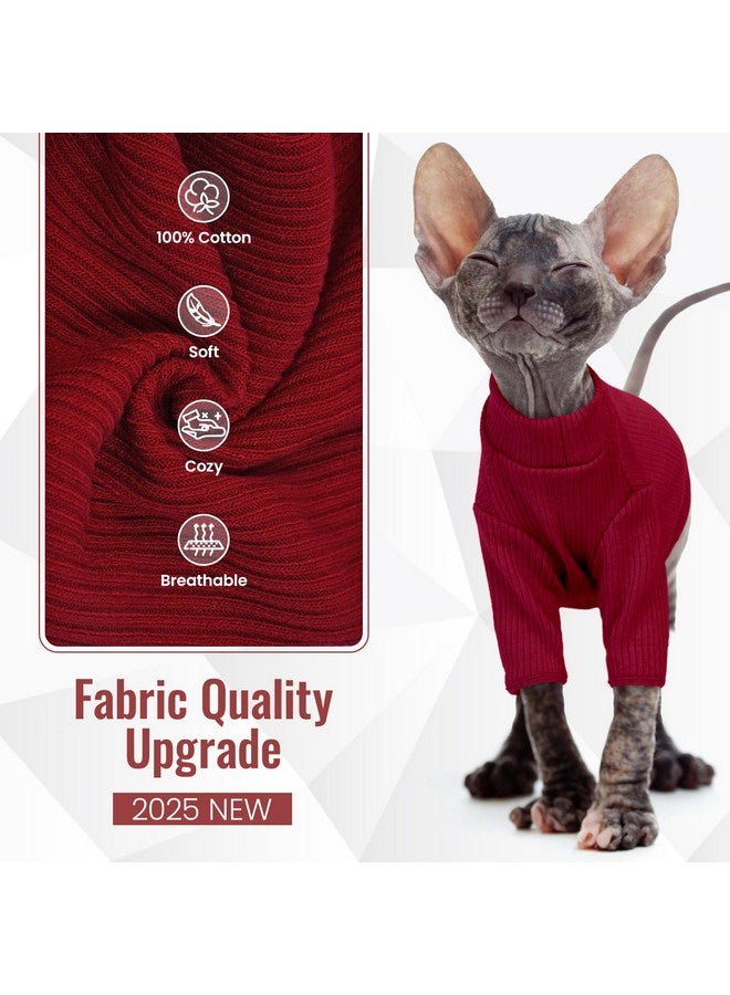 DENTRUN DENTRUN Sphynx Hairless Cats Shirt Pullover Kitten T-Shirts, Breathable Cat Wear Turtleneck Sweater Adorable Cat's Clothes Vest Pajamas Jumpsuit - Image 4