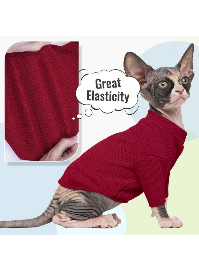 DENTRUN DENTRUN Sphynx Hairless Cats Shirt Pullover Kitten T-Shirts, Breathable Cat Wear Turtleneck Sweater Adorable Cat's Clothes Vest Pajamas Jumpsuit - Image 5