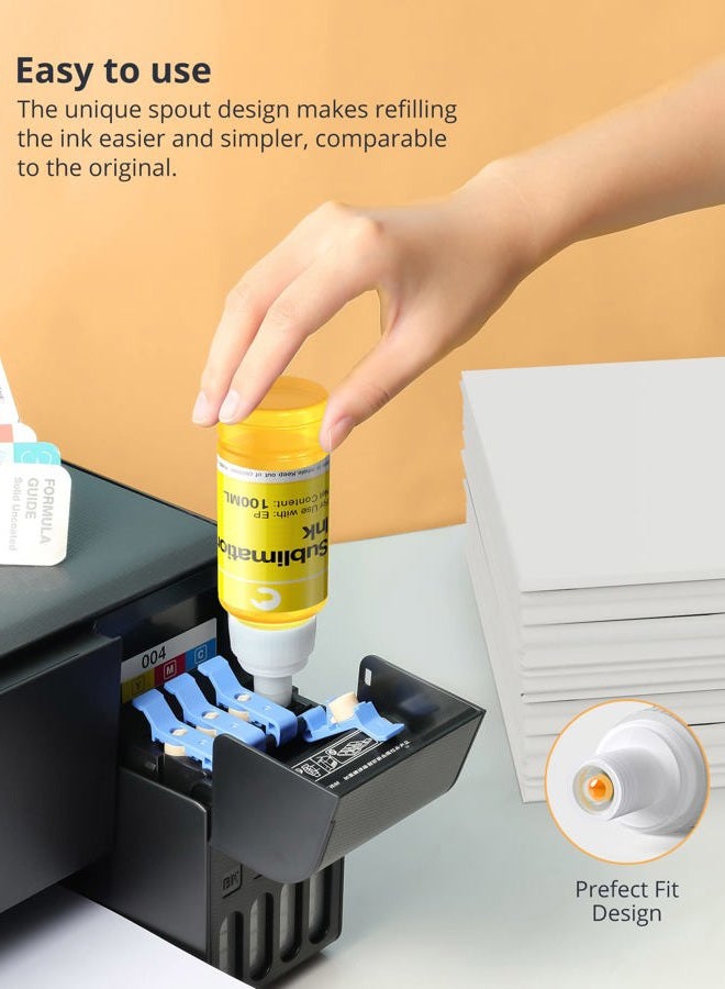 Hiipoo حبر السوبليماشن 600 مل لطابعات EcoTank ET-8500 ET-8550 واسعة النطاق - Image 4