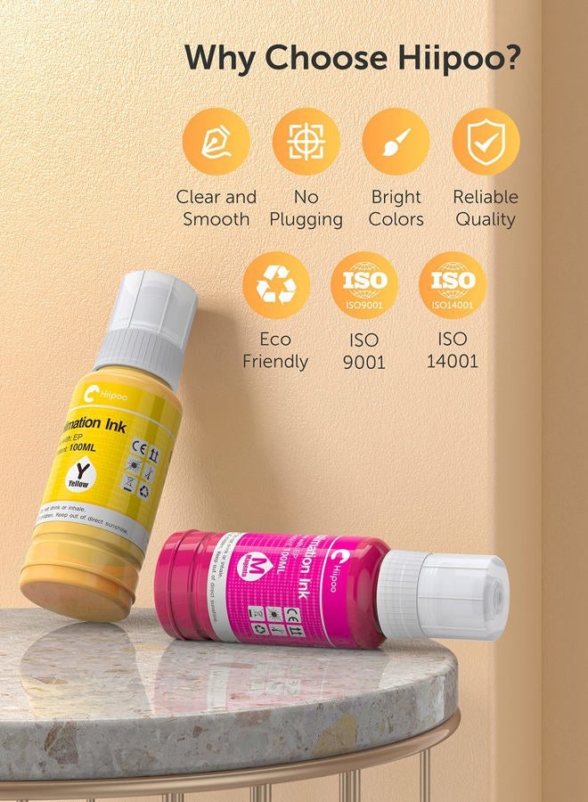 Hiipoo حبر السوبليماشن 600 مل لطابعات EcoTank ET-8500 ET-8550 واسعة النطاق - Image 3