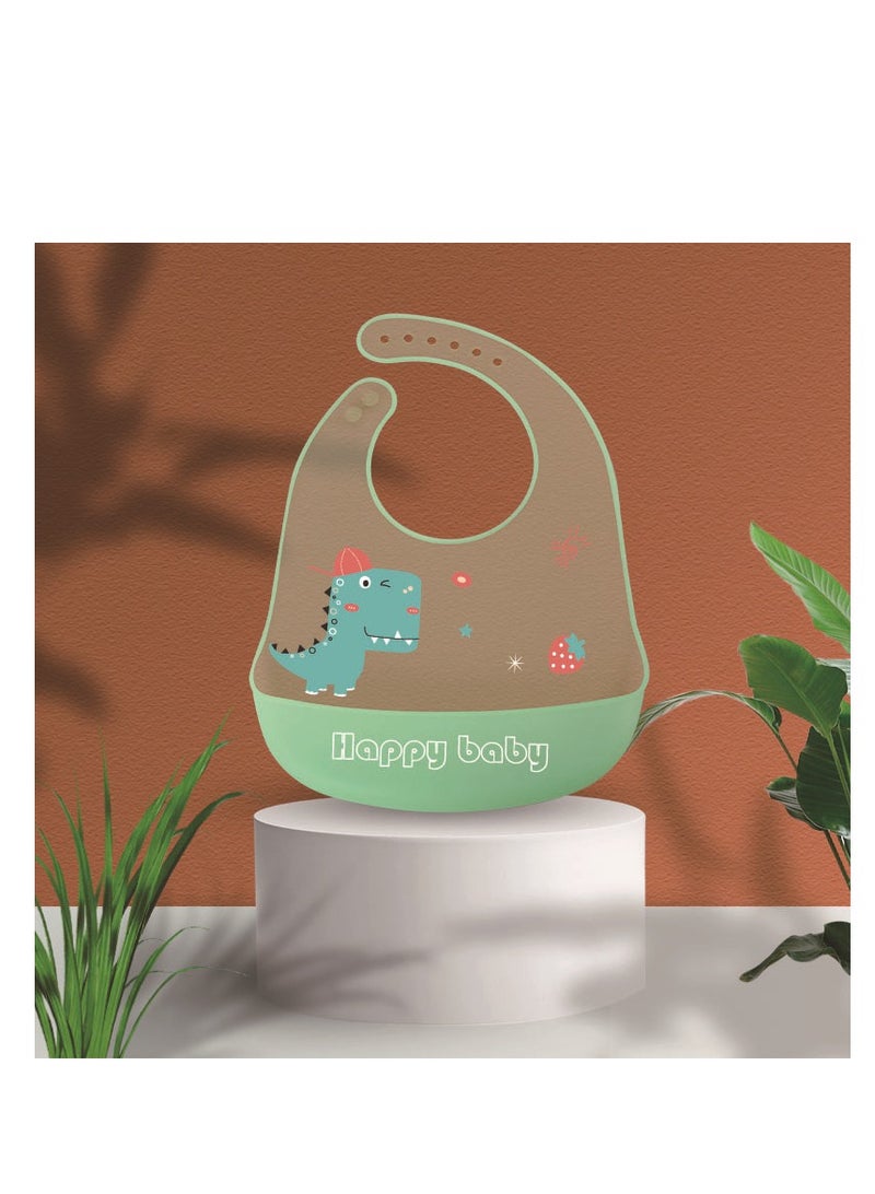 Happy Baby Silicone Baby Bib, Baby Food Bib - Image 1