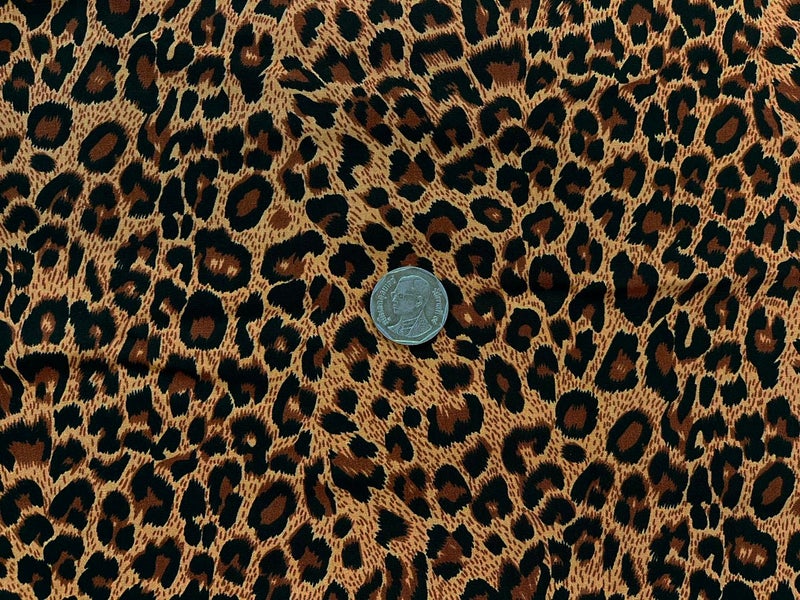 AMORNPHAN 44 Inch Brown Color Leopard Pattern Animal Cheetah Tiger Print 100% Cotton Fabric for Patchwork Needlework DIY Handmade Sewing Crafting for 1 Yard. - Image 4