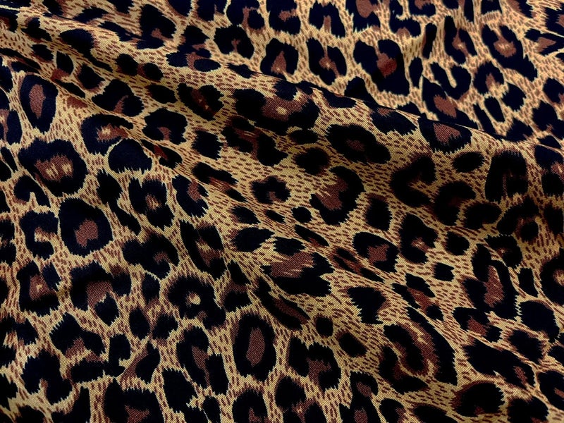 AMORNPHAN 44 Inch Brown Color Leopard Pattern Animal Cheetah Tiger Print 100% Cotton Fabric for Patchwork Needlework DIY Handmade Sewing Crafting for 1 Yard. - Image 2