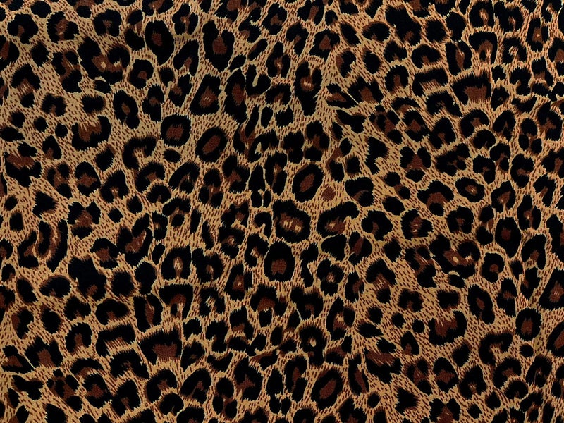 AMORNPHAN 44 Inch Brown Color Leopard Pattern Animal Cheetah Tiger Print 100% Cotton Fabric for Patchwork Needlework DIY Handmade Sewing Crafting for 1 Yard. - Image 1