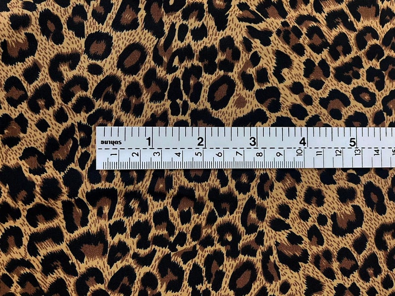 AMORNPHAN 44 Inch Brown Color Leopard Pattern Animal Cheetah Tiger Print 100% Cotton Fabric for Patchwork Needlework DIY Handmade Sewing Crafting for 1 Yard. - Image 3