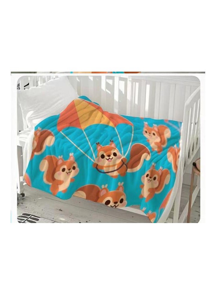 عام بطانية رقيقة من الفانيلا الكرتونية للأطفال أو الطلاب (دافئة ومريحة ومناسبة للنوم والألعاب) 100 سم * 150 سم - 729 - Image 1