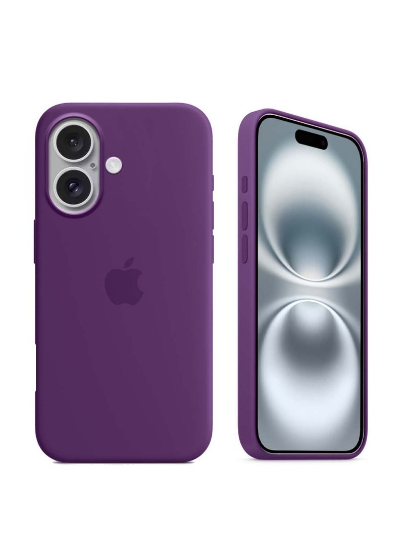 Wtech - Apple iPhone 16 2024 Premium Soft Liquid Silicone Case Cover - Eggplant Purple - Image 1