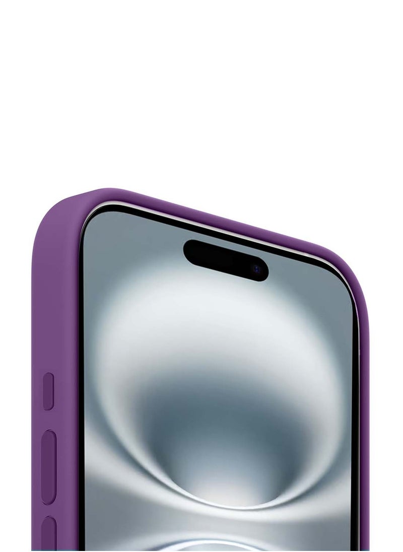 Wtech - Apple iPhone 16 2024 Premium Soft Liquid Silicone Case Cover - Eggplant Purple - Image 1