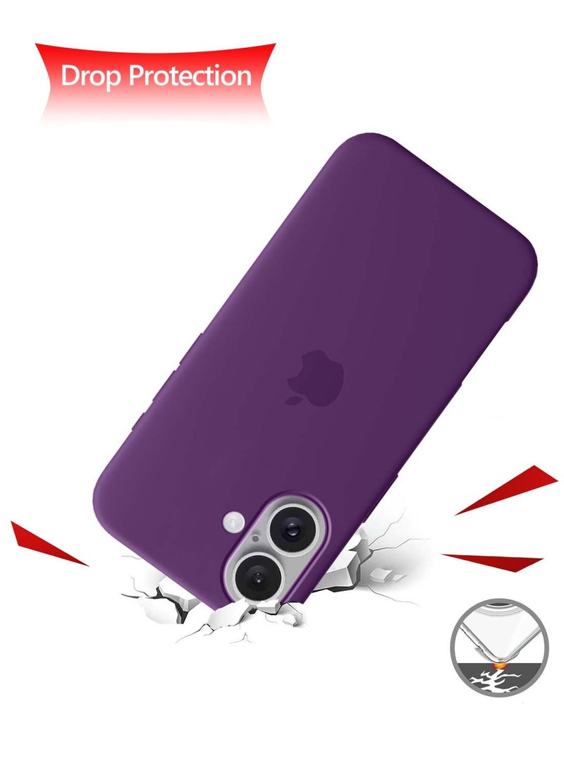 Wtech - Apple iPhone 16 2024 Premium Soft Liquid Silicone Case Cover - Eggplant Purple - Image 1