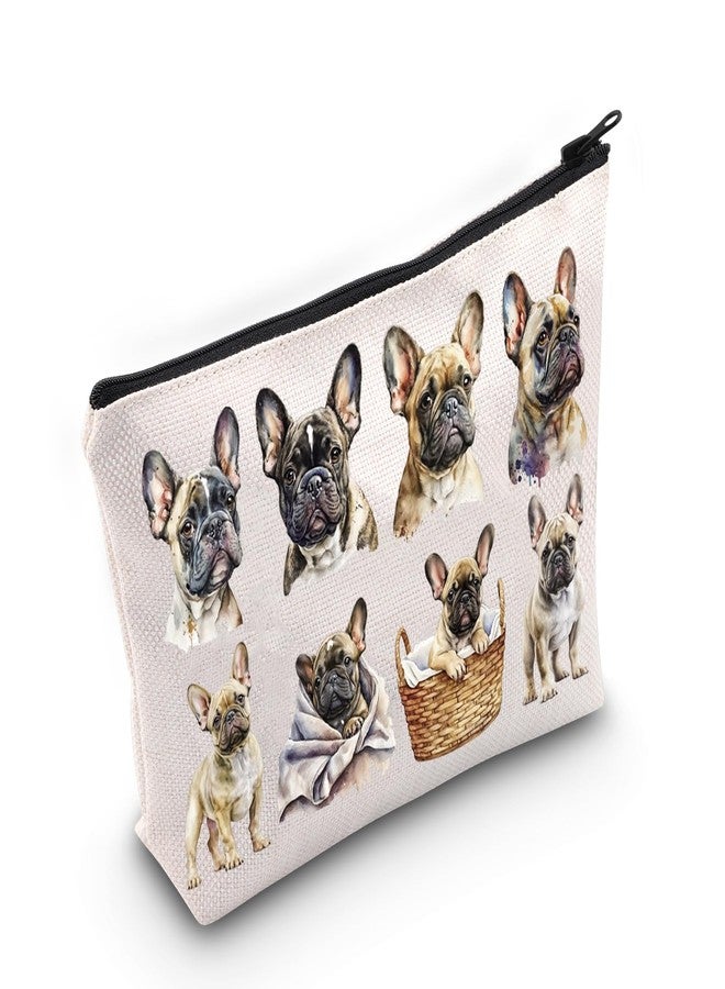 LEVLO French Bulldog Cosmetic Makeup Bag Frenchie Mom Gift French Bulldog Owner Travel Pouch Bag Bulldog Merch (French Bulldog) - Image 1