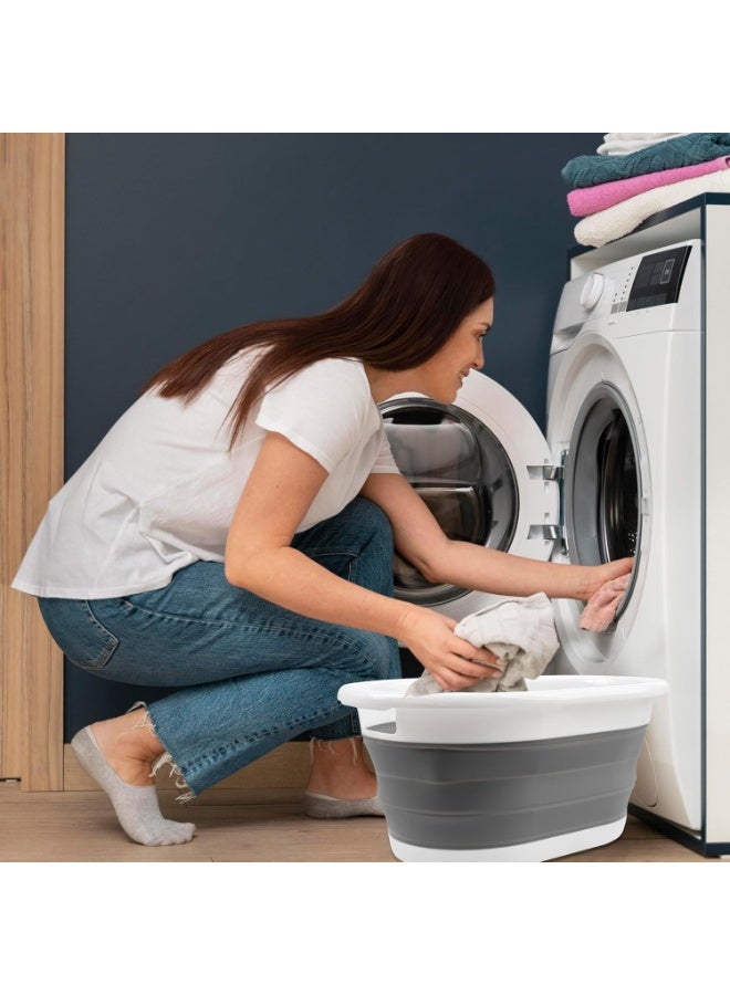 سلة غسيل قابلة للطي سعة 22 لترًا، صندوق تخزين ملابس قابل للطي، سلة غسيل قماشية خفيفة الوزن محمولة للملابس المتسخة والملابس والألعاب وتنظيم المنزل - Image 2