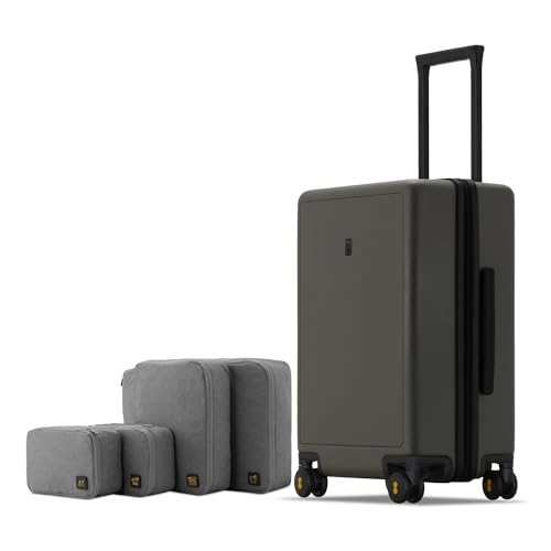 LEVEL8 Elegance Carry-on Suitcase, 20 Inch Carry on Luggage, Hardside Large Suitcases with Wheels, Tavel Bag with Tsa Lock, Olive Green - Image 1