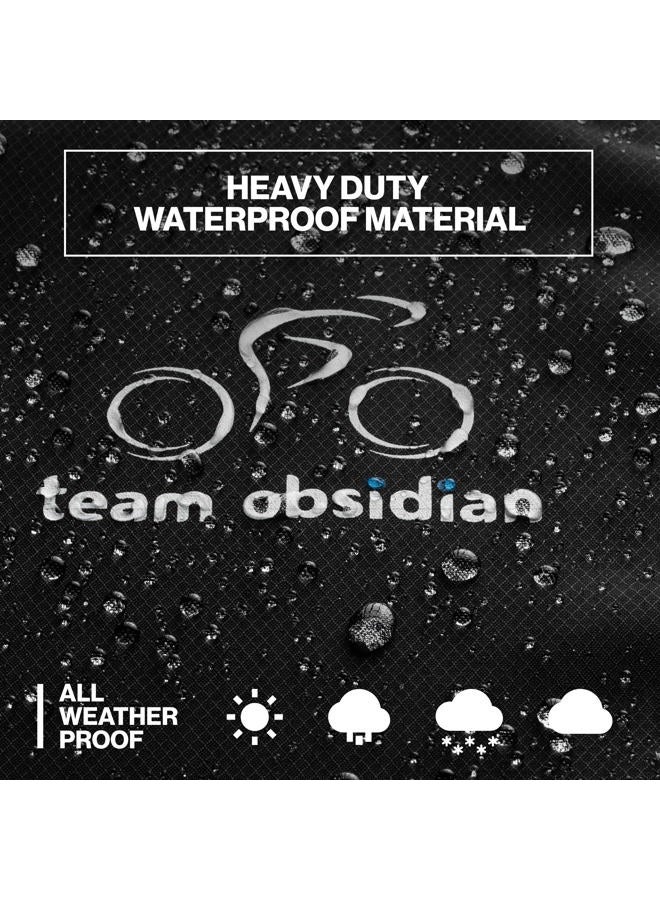 TeamObsidian Team Obsidian: Bike Covers | Styles - Outdoor Storage or Transportation/Travel | Waterproof, Heavy Duty, 600D, 300D, or 210D Oxford Ripstop Materials | Sizes L, XL, XXL for 1,2 or 3 bikes - Image 2