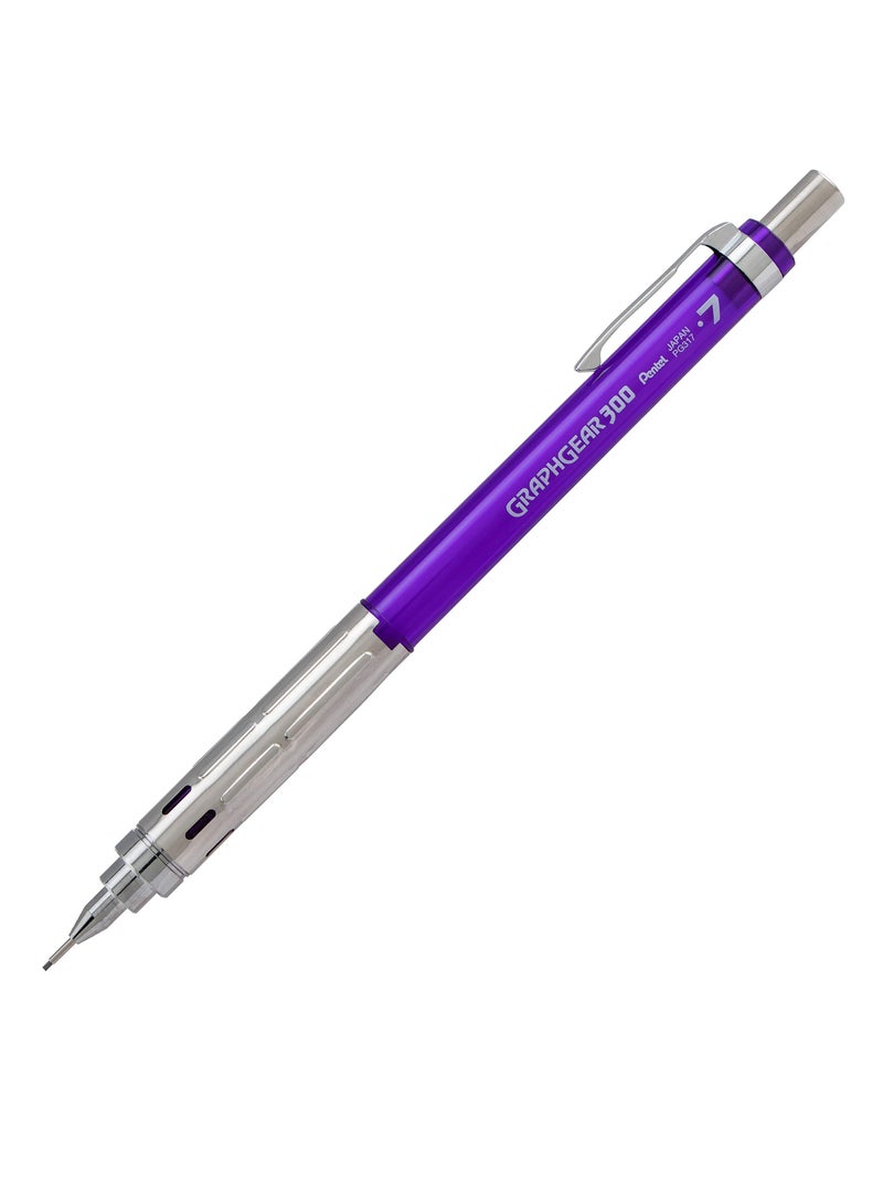 Pentel 1-Piece Graph Gear 300 Mechanical Pencil 0.7mm Tip Violet Barrel - Image 1