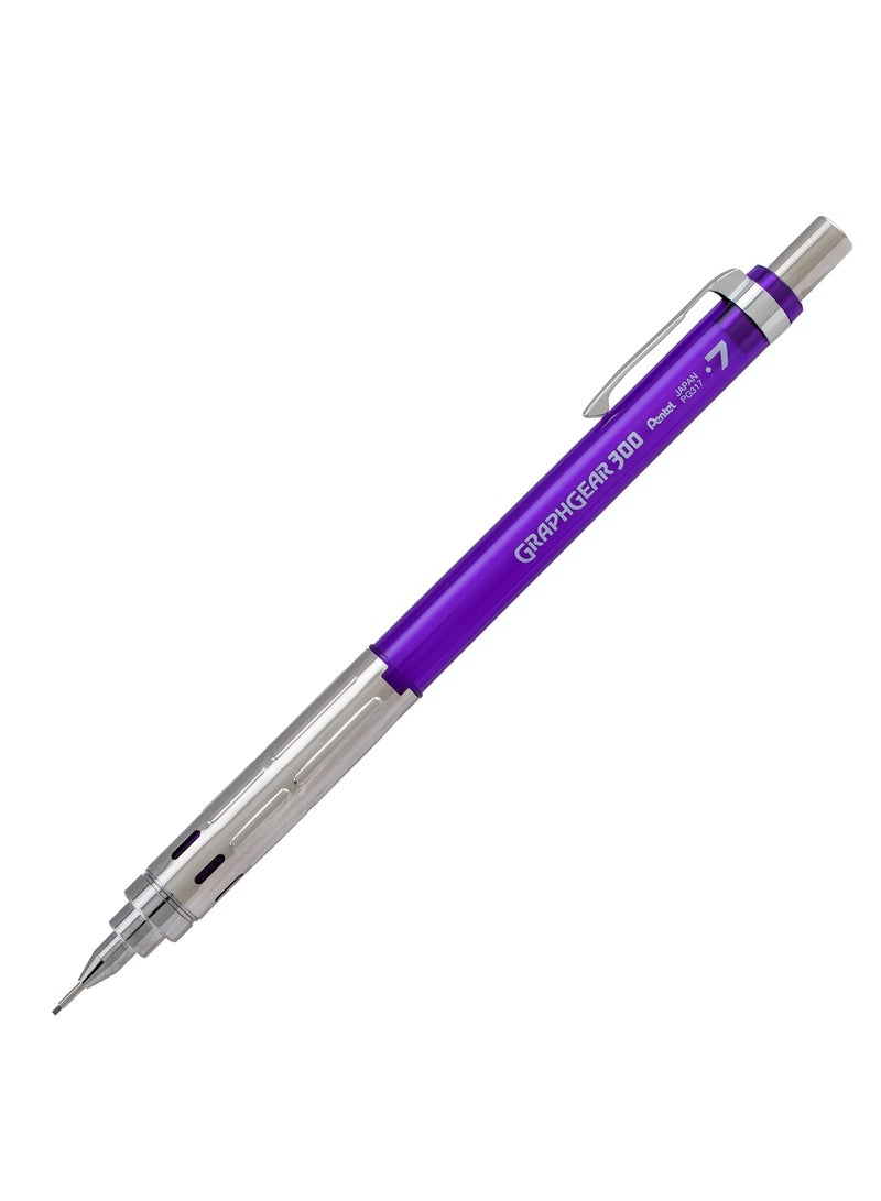 Pentel 1-Piece Graph Gear 300 Mechanical Pencil 0.7mm Tip Violet Barrel - Image 2