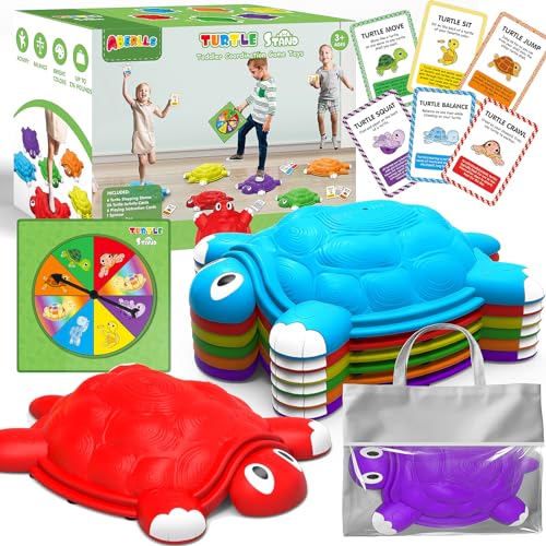 ABERLLS Stepping Stones for Kids 3 4 5 6 7 Year Old Toddlers Turtle Balance Climbing Toys Outdoor Indoor Sensory Play Obstacle Course Coordination Game - Image 1