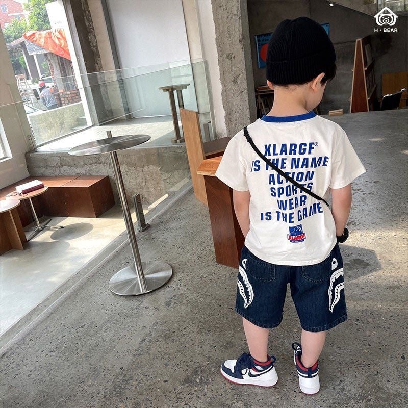 Children'S T-Shirt 2025 Japanese Style Kidsren'S Clothing For Small And Medium-Sized Kidsren Cartoon Contrasting Color Back Letter Short-Sleeved Tops Trendy - Image 5