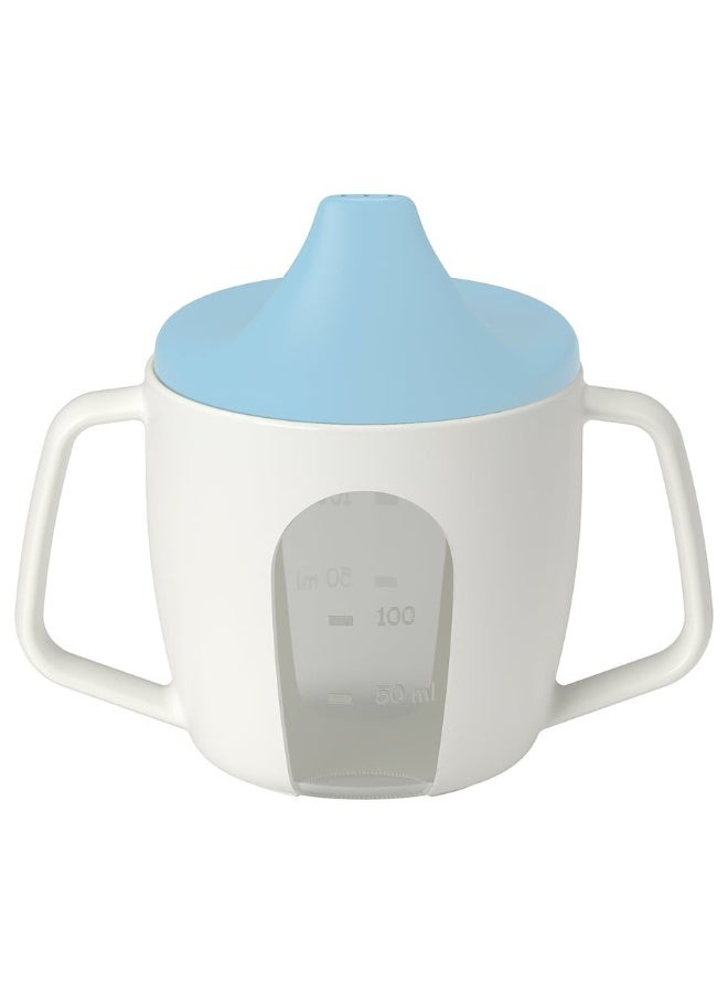 أيكيا كوب تدريب من إيكيا – كوب شرب للأطفال مزود بمقبضين لسهولة الإمساك، غطاء محكم بفتحة مريحة للشرب، تصميم آمن وخالٍ من BPA، قابل للغسل في غسالة الصحون، لون أبيض/أزرق – 200 مل - Image 2