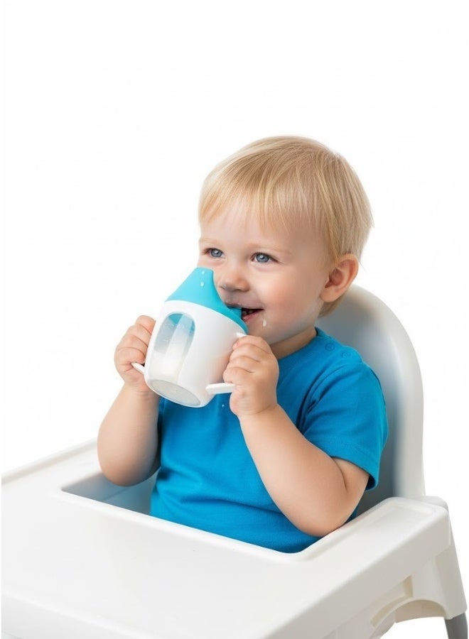 أيكيا كوب تدريب من إيكيا – كوب شرب للأطفال مزود بمقبضين لسهولة الإمساك، غطاء محكم بفتحة مريحة للشرب، تصميم آمن وخالٍ من BPA، قابل للغسل في غسالة الصحون، لون أبيض/أزرق – 200 مل - Image 5