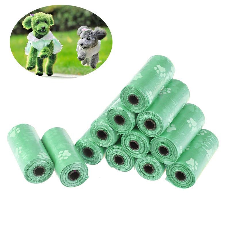 Printed Bags Thicken Disposable Clean Garbage Bags Pet Poop Holder for Outdoor Camping Hiking (Green) - Image 1