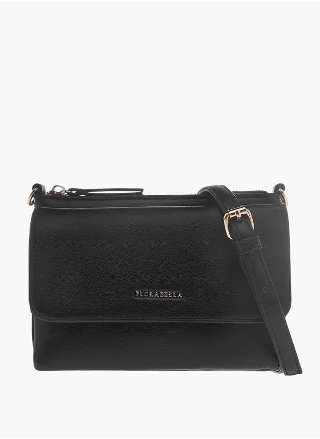Flora Bella By Shoexpress Women Textured Crossbody Bag with Adjustable Strap  - Image 1