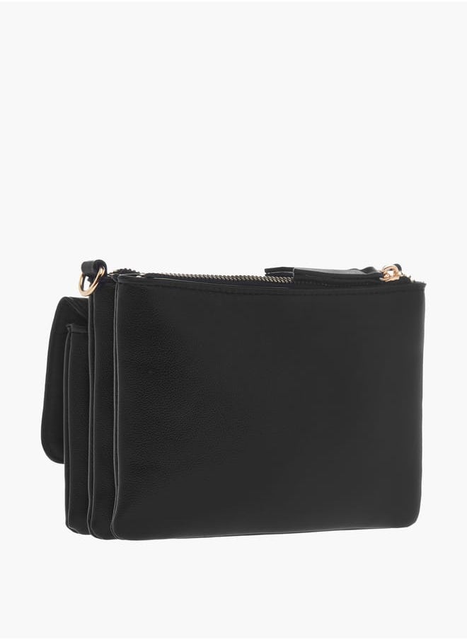 Flora Bella By Shoexpress Women Textured Crossbody Bag with Adjustable Strap  - Image 3