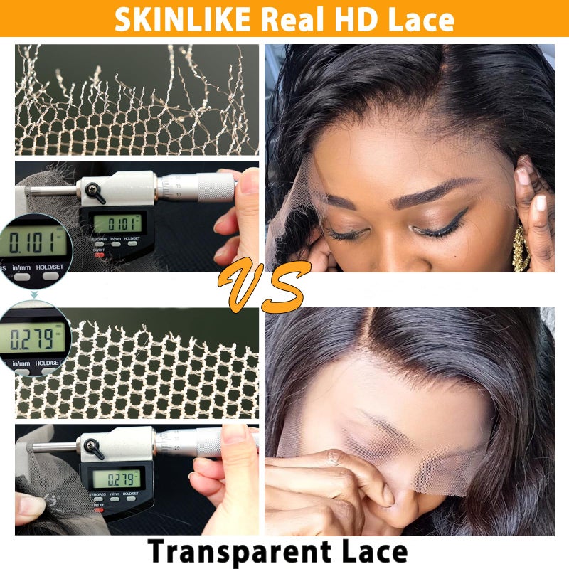 BEEOS 2x6 Skinlike Real HD Lace Closure Only, 0.10mm Ultra-thin Invisible HD Lace Pre Plucked Single Knot Body Wave Human Hair Closure 14 Inch - Image 4
