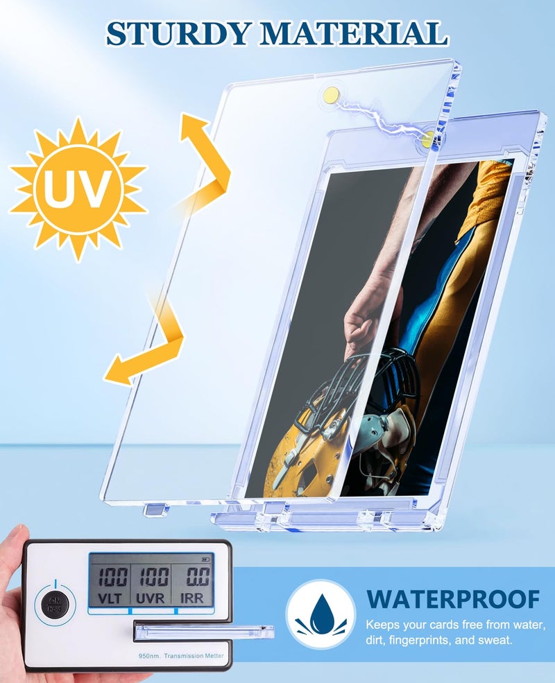 YZtree 100pt Magnetic Card Case: 50ct One Touch Card Holders for Trading Cards, U-V Protection 100 pt Hard Card Sleeves Case for Sports Game, Football, Baseball - Image 4