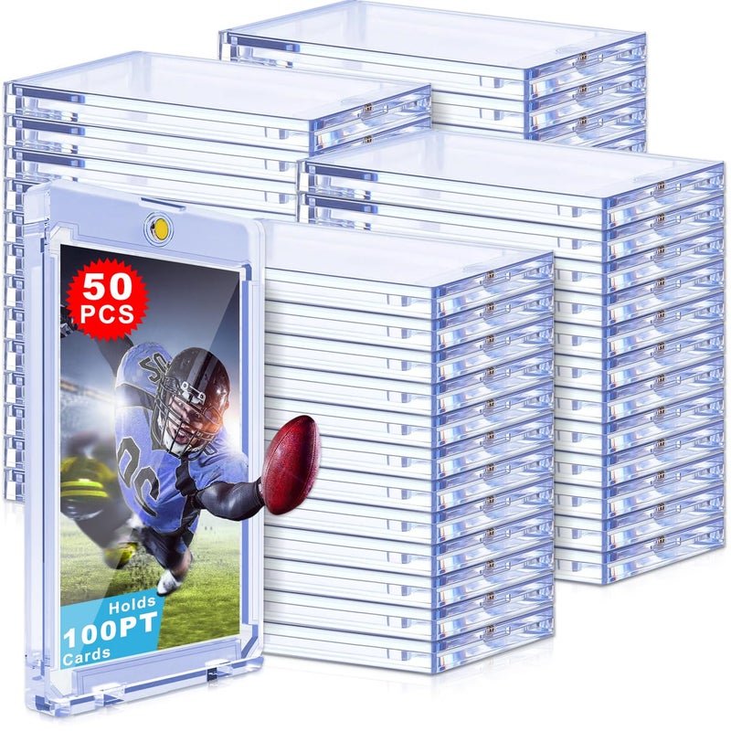 YZtree 100pt Magnetic Card Case: 50ct One Touch Card Holders for Trading Cards, U-V Protection 100 pt Hard Card Sleeves Case for Sports Game, Football, Baseball - Image 1