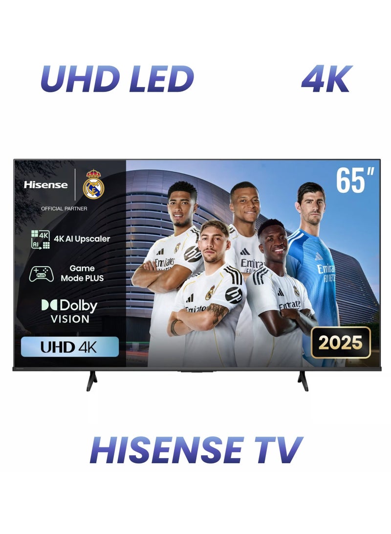 Hisense 65-Inch A6Q UHD 4K 60Hz Smart TV for Home Entertainment & Living Room | Hisense UHD VIDAA Smart TV, HDMI, USB, Wi-Fi, BT, HLG, 4K AI Upscaler, Dolby Vision & Audio, Game Bar, Voice Control | 2025 UHD Model TV 65A6Q Black - Image 1