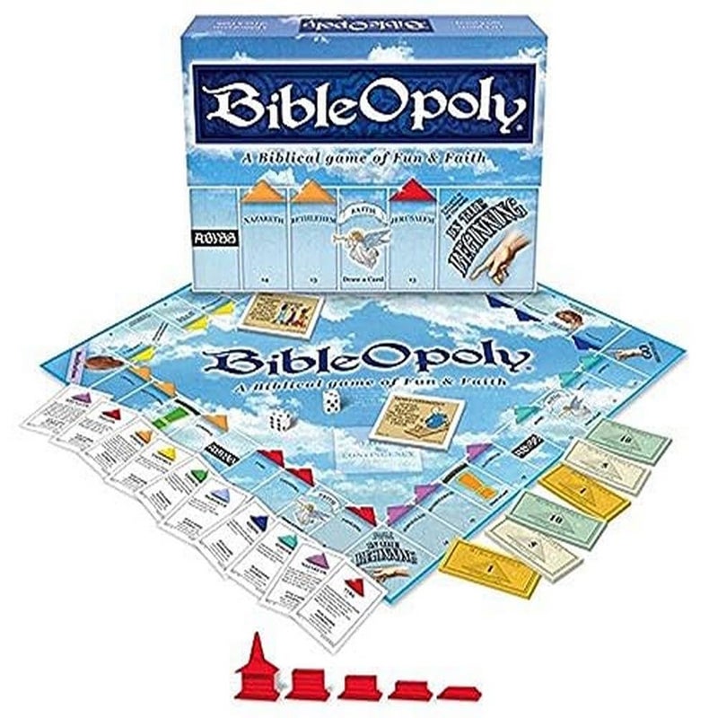 Late for The Sky Bible Board Game for Families, Faith-Based Bibleopoly, 2â€“6 Players, Ages 8+