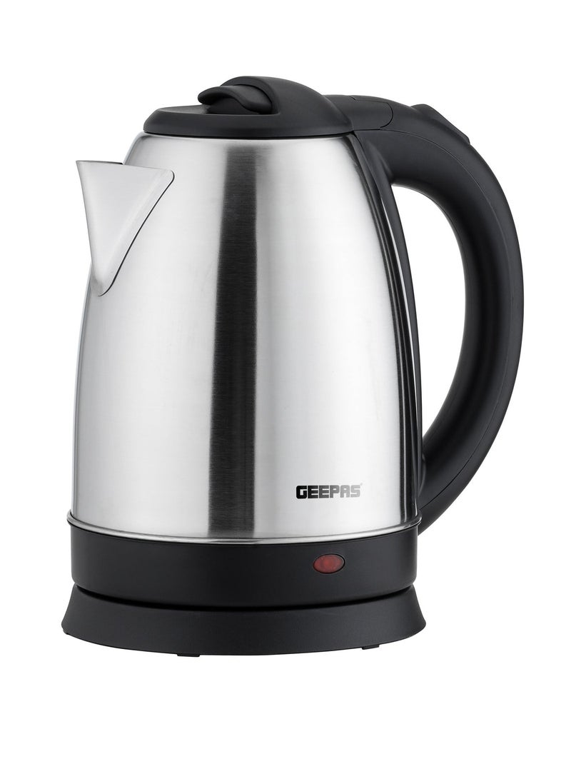 GEEPAS 1.8L Stainless Steel Electric Kettle 1500W | Fast Boil, Auto Shut-Off & Boil-Dry Protection | 360° Rotational Cordless Base | Concealed Heating Element | GK38083 Silver & Black | Made in UAE 1.8 L 1500 W GK38083 Silver & Black - Image 4