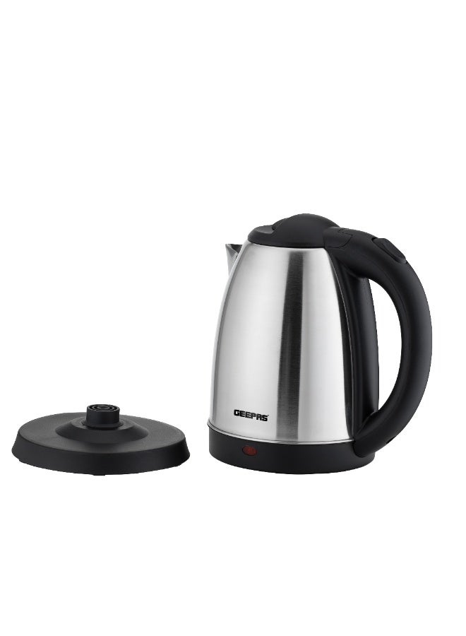 GEEPAS 1.8L Stainless Steel Electric Kettle 1500W | Fast Boil, Auto Shut-Off & Boil-Dry Protection | 360° Rotational Cordless Base | Concealed Heating Element | GK38083 Silver & Black | Made in UAE 1.8 L 1500 W GK38083 Silver & Black - Image 3