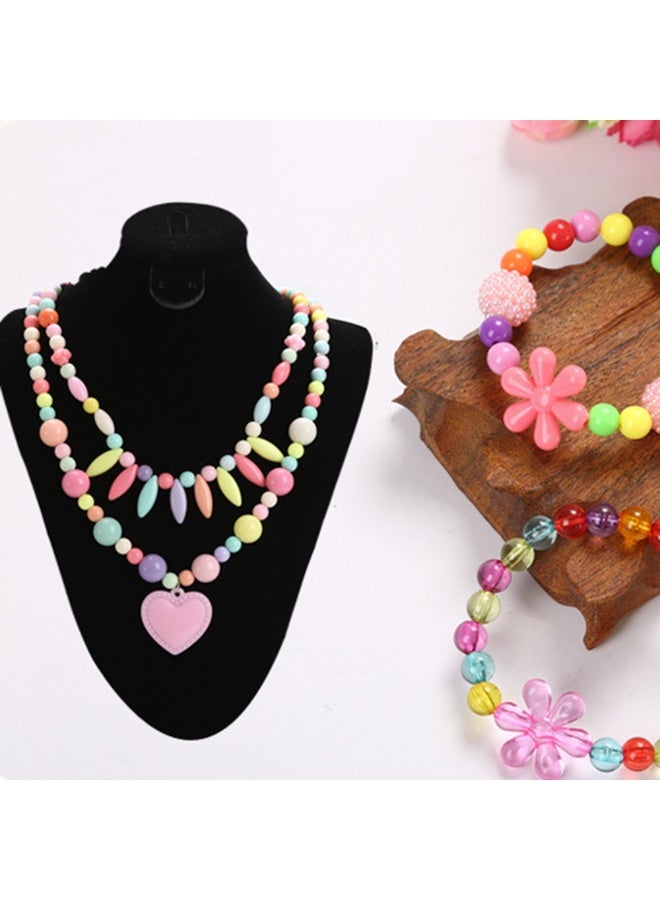 24-Grid Multicolour Candy Satr Beaded And Alphabet Letter Children Handmade DIY Jewelry Maker Kits With Tool Safety Scissors Kids DIY Unique Necklace Headband Accessories Sets Birthday Gift For Daughter - Image 2