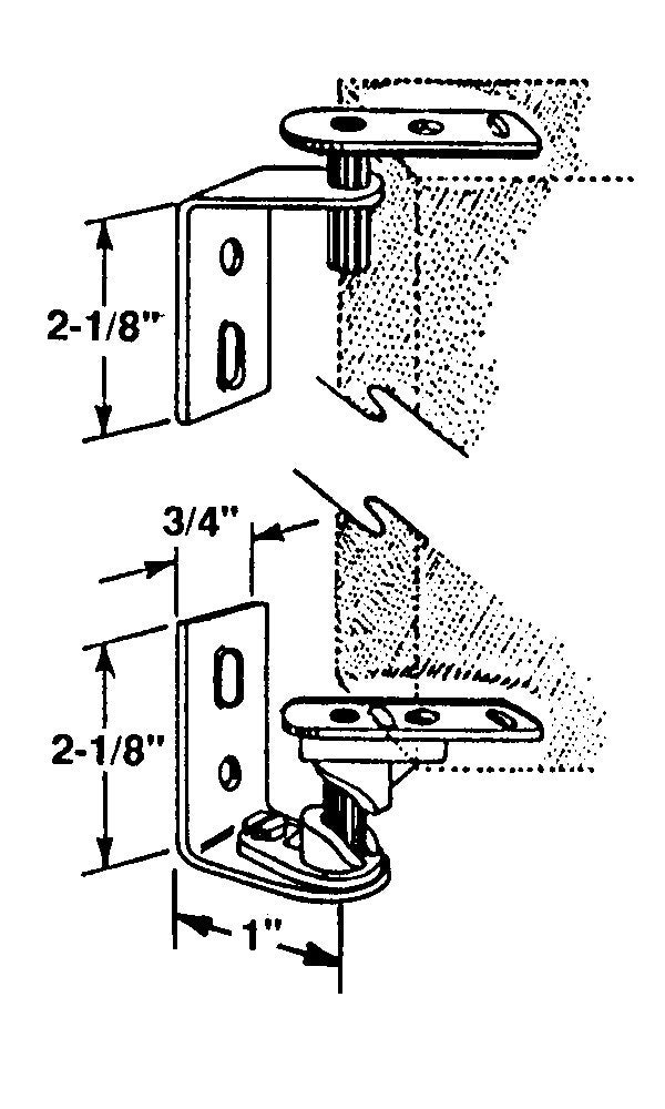 برايم-لاين Prime-Line U 9133 مجموعة المفصلات Caf؟ باب على شكل نحاس (عبوة واحدة) - Image 2