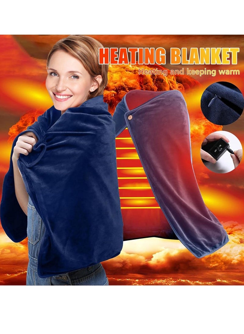 عام USB بطانية كهربائية ، المحمولة بطانية الحرارة ، سوبر مريحة لينة بطانية الحرارة ، التدفئة بسرعة ، مناسبة للسيارة ، مكتب ، الفصول الدراسية ، استخدام المنزلي (الرمادي ، 100 * 70cm بوصة) - Image 2