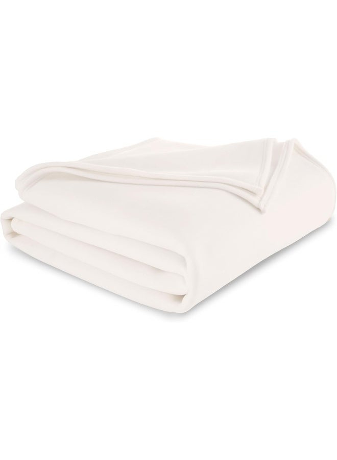 Vellux 1B07048 Original Insulating Core Hotel Style Solid blanket Machine Washable Soft Cozy Warm Thermal Durable Pet Friendly All Seasons Layering Bed Sofa Blankets, Twin, Ivory - Image 1