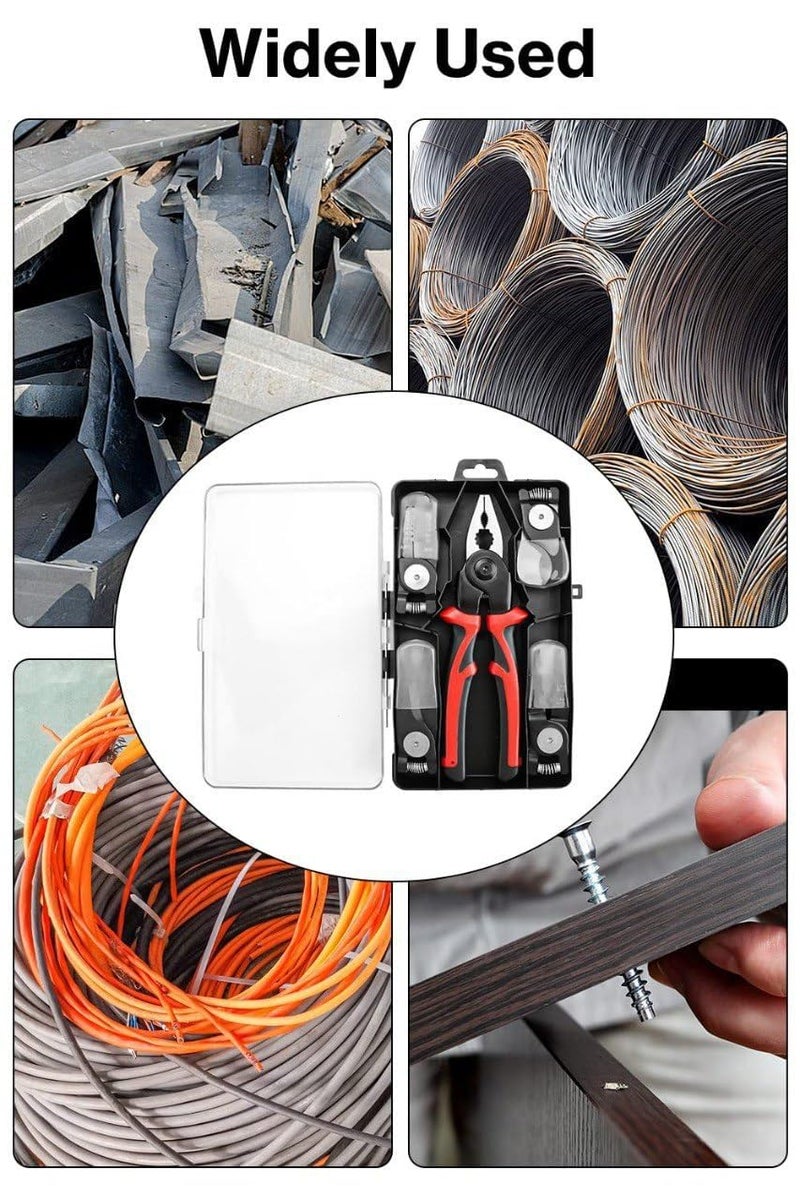 Honbuty Honbuty 5 in 1 multifunctional Pliers Tool Kit With 5 Interchangeable Heads Special For Electricians Combination Lineman PliersCable CuttingWire StrippingCrimping ToolsSheet  - Image 4