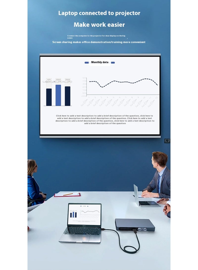 USB C to HDMI Cable4K 60Hz Type-C to HDMI Cable – Dual Mode, Plug-and-Play, Gold-Plated, Audio-Video Sync for Phone/Tablet/Laptop to TV/Projector – Ideal for Work, Study  Entertainment - Image 4