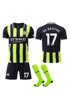 24/25 Season Manchester Away Football Kits DE Bruyne #17 Fans Football Jersey/Shorts Socks Gift Set Youth Sizes and Adult Size