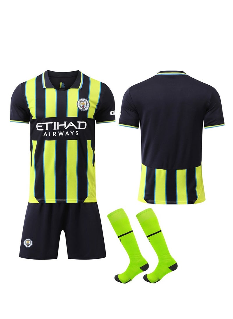 Generic - 24/25 Season Manchester Away Football Kits DE Bruyne #17 Fans Football Jersey/Shorts Socks Gift Set Youth Sizes and Adult Size - Image 1