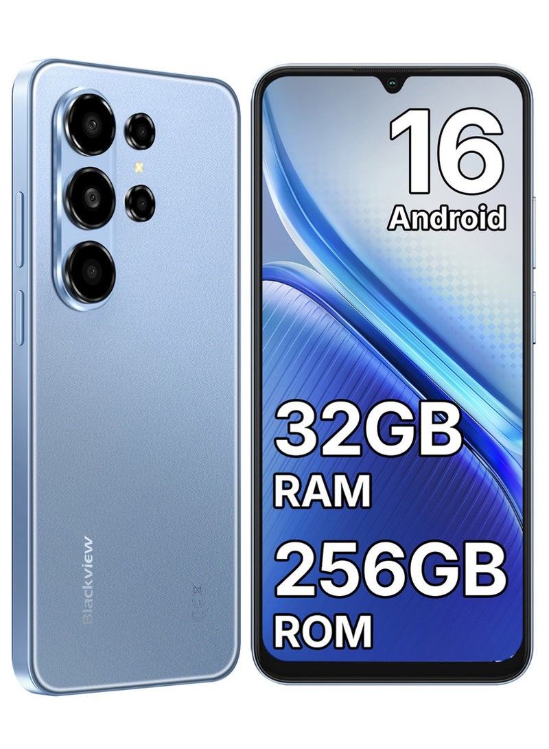 Blackview WAVE 10 Mobile Phone, 6.88 Inch 120Hz HD+ Screen, 8GB RAM 256GB ROM, 5000mAh Long Lasting Battery, 32MP Camera, Iris Blue - Image 1