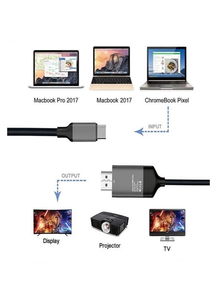 SPON 4K UHD Type-C to HDMI Adapter Cable – High-Definition Video Output for Laptop, Phone & Tablet - Image 3