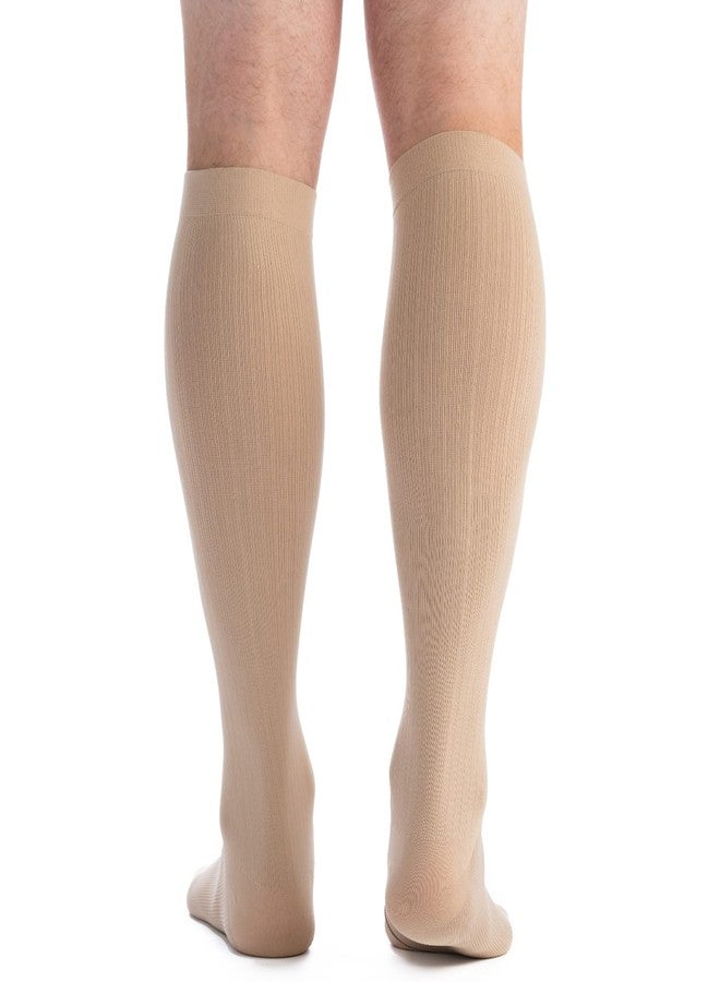 EvoNation Men’s USA made Knee High 20-30 mmHg Graduated Compression Socks - Moderate Pressure Compression Garment, Tan, Large - Image 2