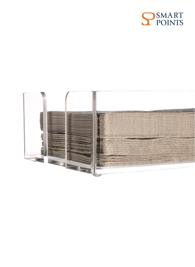 SMARTPOINTS Clear Napkin holders for kitchen, Guest Towel Basket, Paper Towel Holder in Clear, Guest Napkin Holder for Bathroom Kitchen Dining Table Party Hotel Restaurant decor  - Image 3