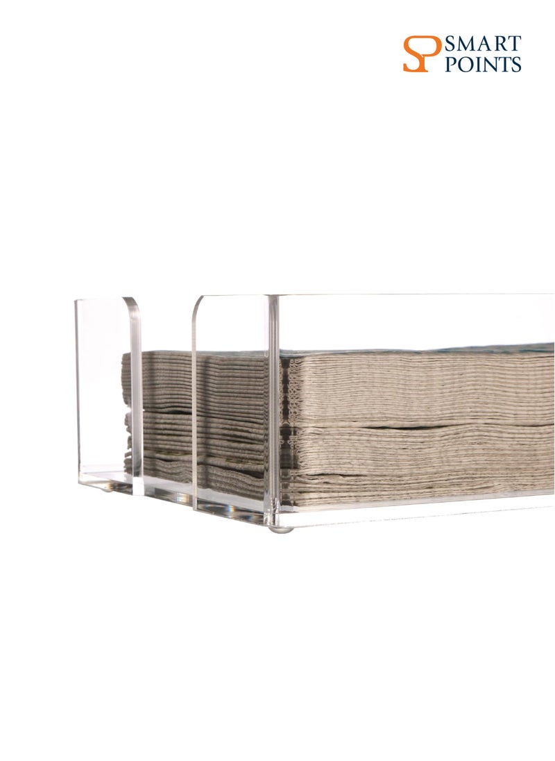 SMARTPOINTS Clear Napkin holders for kitchen, Guest Towel Basket, Paper Towel Holder in Clear, Guest Napkin Holder for Bathroom Kitchen Dining Table Party Hotel Restaurant decor  - Image 4